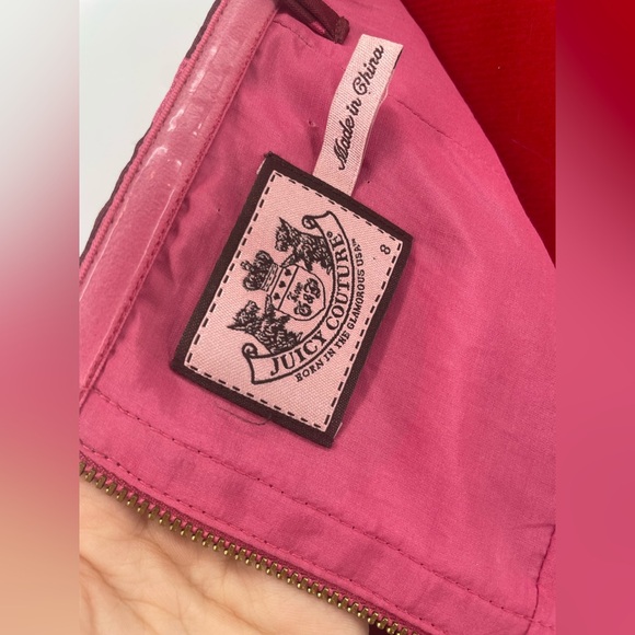 Y2K Juicy Couture Apple / Pear Polkadot Pink & Brown Bubble Hem Mini Dress - Picture 9 of 11